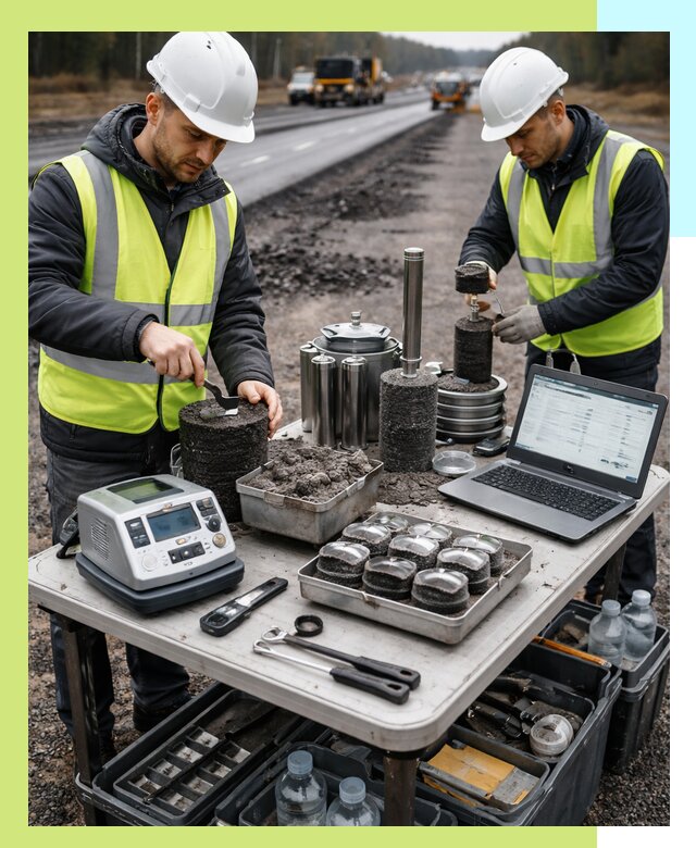 Сертификация асфальта: испытания и подтверждение в Клине